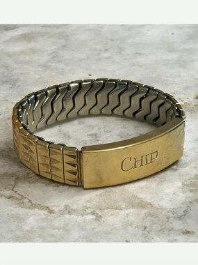 Vintage 10k Gold Filled 1950’s Speidel Sweetheart Engraved Stretch ID Bracelet